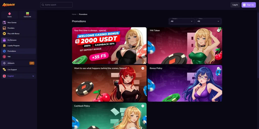 Werbeaktionen und Boni bei AkibaWin Casino