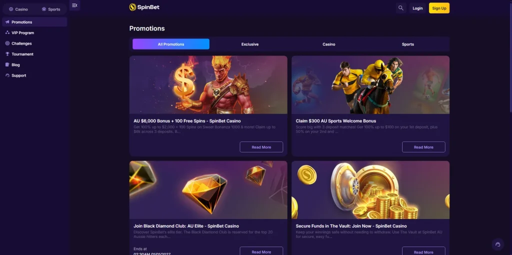 Bônus e Promoções no Spinbet Casino