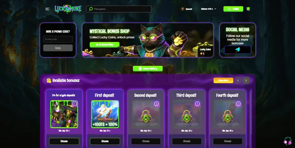 Bônus e Promoções do LuckMore Casino