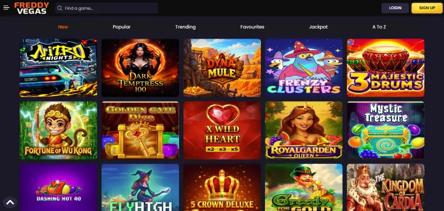Spielautomaten bei Freddy Vegas