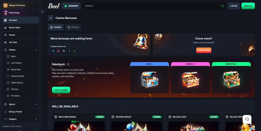 Beef Casino Bonuses And Promotions