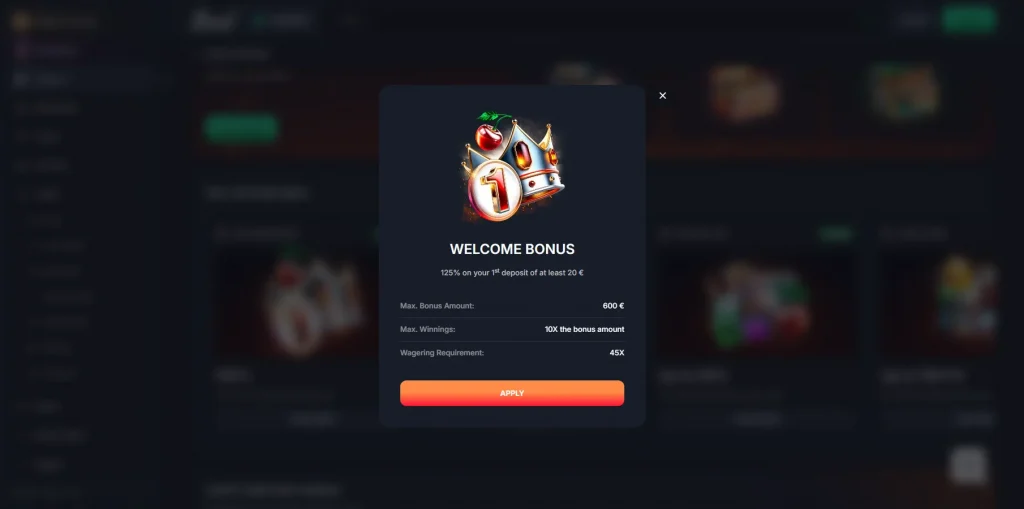 Beef Casino Welcome Bonus